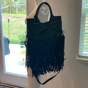 Black Fringe Purse